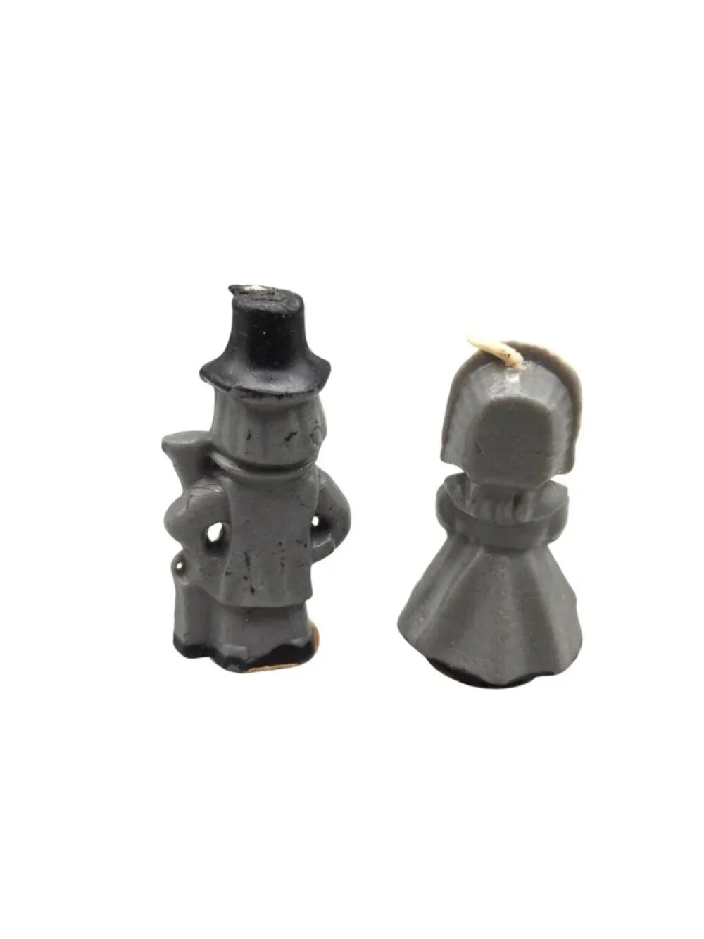 Vintage Gurley Pilgrim Figure Candles Thanksgiving Decor Set Of 2